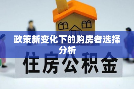 萧县政策新变化下的购房者选择分析